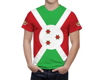 Derliaus Burundis Vėliavos, marškinėliai, vyriški 3D Atspausdintas Trumpas Rankovės Marškinėliai Atsitiktinis Gatvės Viršūnes Prarasti Juokingi marškinėliai