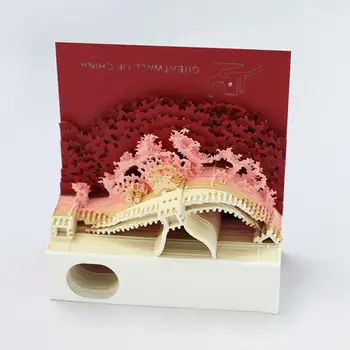 1PCS Great Wall 3D Popieriaus Drožyba Dioramma Pastaba Lentelė Drožyba Sienos Box Modelio 3D Popieriaus Akrilo Lange trimatis Didžiosios Gi R2Y9