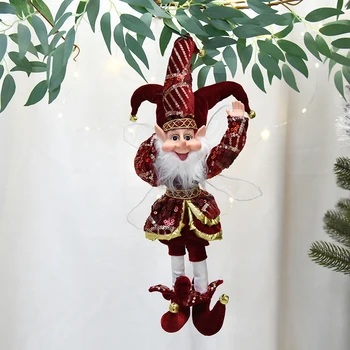 50CM Elf Lėlės Žaislas Kalėdų Pakabukas Puošyba, Dekoras Elf Kabinti Ant Lentynos Kabo Nuolatinis Apdailos Navidad Naujųjų Metų Dovanos