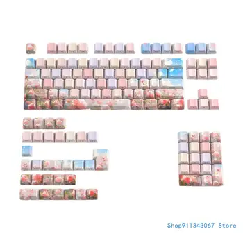 134PCS CherryProfile Keycaps Spalvos Rožių Storio PBT Double Shot DyeSubbed Apšvietimu Keycaps Darbo ar Žaidimų Lašas laivybos