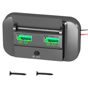 Greitai Įkrauti C Tipo Dual USB jungtys QC3.0 Automobilio Autobusų Įkroviklio Lizdas Adapteris 12V/24V USB Maitinimo Skydelis Su Swith Jūrų Motociklas