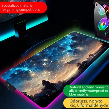 RGB Galaxy LED Paukščių tako Pelės Mygtukai Žaidimų Priedai XL Kilimų PC Gamer Completo Kompiuterio Varmilo Klaviatūros Stalas Mat Kilimėlis