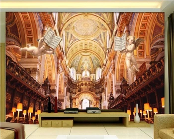 beibehang Užsakymą tapetai 3d Europos Bažnyčios Svajonių Angelas fono sienos foto freskos kambarį 3d tapetai papel de parede