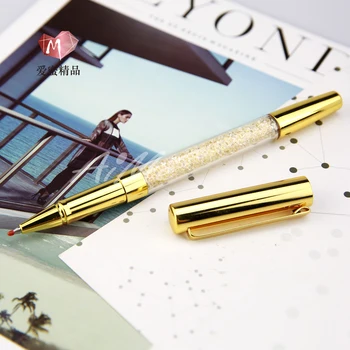 Auksinė Verslo Parašą Pen 0.7 mm, Metalo Gelio Rašiklis Kūrybos Kristalų Pen Dovana Kawaii Mokykliniai Reikmenys 1PCS