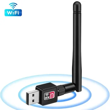 150Mbps Mini USB WiFi Adapterį 2.4 GHz Bevielio Tinklo plokštė Wi-Fi Imtuvas Dongle, su Antena, 802.11 b/g/n PC Nešiojamas kompiuteris