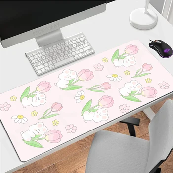 Mielas Triušis Žaidimų Mousepads Anime Stalas Kilimas Žaidėjus Kilimėlis Kawaii Didelis Pelės Kilimėlis Stalas Pagalvėlės Klaviatūros Kilimėliai Dizaino Pelės Mygtukai