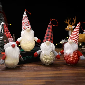 Kalėdų Beveidis Lėlės Linksmų Kalėdų Šviesos lėlės lėlės Rudolph beveidis vyras papuošalai Kalėdų eglutė pakabukas Naujųjų Metų