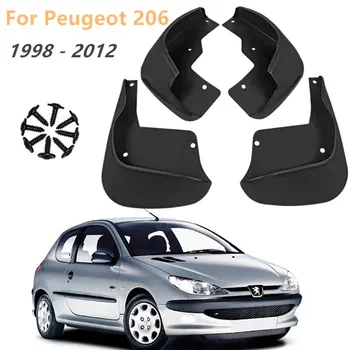 Purvasargių už Peugeot Naza 206 Bestari 1998 - 2012 Automobilio Sparnas Purvo Atvartu Apsaugai Splash Mudflaps 1999 m. 2000 m. 2001 m. 2002 m. 2011 m. 2010 m.