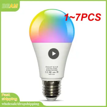 1~7PCS Tuya Wifi/ Smart Lemputė Alexa Led Lempos, E27 RGB Smart Lemputės 110V, 220V Smart Lempos Assisatnt Smart
