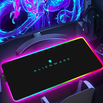 Alienware Kilimėlis Xxl Led RGB Žaidimų Pelės Mygtukai Žaidėjus Kabineto Klaviatūros Kilimėlis Kompiuterio Priedai Apšvietimu Kilimėliai Didelis Pratęstas Pelės kilimėliai
