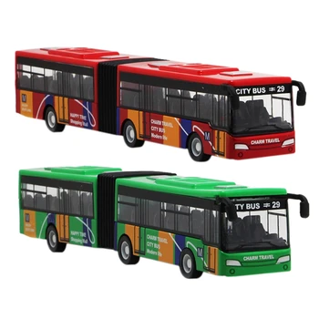 2vnt Vaikų Diecast Modelio Transporto priemonė, Autobusas Automobilio Žaislai Mažas Kūdikis Traukti Atgal, Žaislai, Žalia ir Raudona