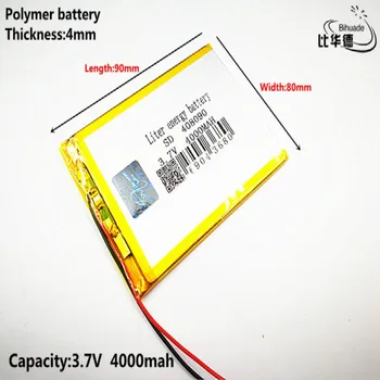 Litro energijos baterija Gera Qulity 3.7 V,4000mAH 408090 Polimeras ličio jonų / Li-ion baterija tablet pc BANKAS,GPS,mp3,mp4