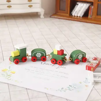 Miniatiūriniai Lėlių Elementus, Energingas Snaigės Mini Kalėdų Traukinys Švenčių Lėlių Papuošalų Miniatiūriniai Modelis Maisto Žaisti Namuose